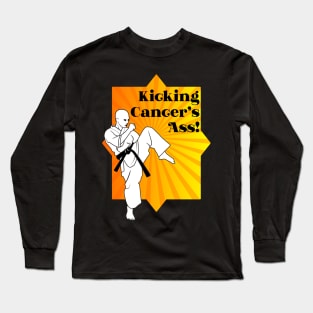 Kicking Cancer's Ass T-Shirt for Fighting Cancer Long Sleeve T-Shirt